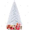 imageGoplus White Artificial Christmas Tree 6ft Premium Unlit Hinged Spruce Full Tree with 1000 Branch Tips and Metal Stand Easy Assembly for Indoor and Outdoor UseWhite