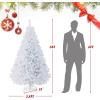 imageGoplus White Artificial Christmas Tree 6ft Premium Unlit Hinged Spruce Full Tree with 1000 Branch Tips and Metal Stand Easy Assembly for Indoor and Outdoor UseWhite