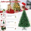 imageGoplus White Artificial Christmas Tree 6ft Premium Unlit Hinged Spruce Full Tree with 1000 Branch Tips and Metal Stand Easy Assembly for Indoor and Outdoor UseGreen