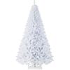 imageGoplus White Artificial Christmas Tree 6ft Premium Unlit Hinged Spruce Full Tree with 1000 Branch Tips and Metal Stand Easy Assembly for Indoor and Outdoor UseWhite