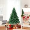 imageGoplus White Artificial Christmas Tree 6ft Premium Unlit Hinged Spruce Full Tree with 1000 Branch Tips and Metal Stand Easy Assembly for Indoor and Outdoor UseGreen