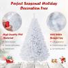 imageGoplus White Artificial Christmas Tree 6ft Premium Unlit Hinged Spruce Full Tree with 1000 Branch Tips and Metal Stand Easy Assembly for Indoor and Outdoor UseWhite