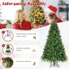 imageGoplus White Artificial Christmas Tree 6ft Premium Unlit Hinged Spruce Full Tree with 1000 Branch Tips and Metal Stand Easy Assembly for Indoor and Outdoor UseGreen