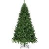 imageGoplus White Artificial Christmas Tree 6ft Premium Unlit Hinged Spruce Full Tree with 1000 Branch Tips and Metal Stand Easy Assembly for Indoor and Outdoor UseGreen