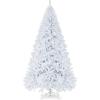 imageGoplus White Artificial Christmas Tree 6ft Premium Unlit Hinged Spruce Full Tree with 1000 Branch Tips and Metal Stand Easy Assembly for Indoor and Outdoor UseWhite