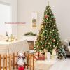 imageGoplus White Artificial Christmas Tree 6ft Premium Unlit Hinged Spruce Full Tree with 1000 Branch Tips and Metal Stand Easy Assembly for Indoor and Outdoor UseGreen