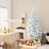 imageGoplus White Artificial Christmas Tree 6ft Premium Unlit Hinged Spruce Full Tree with 1000 Branch Tips and Metal Stand Easy Assembly for Indoor and Outdoor UseWhite