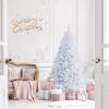 imageGoplus White Artificial Christmas Tree 6ft Premium Unlit Hinged Spruce Full Tree with 1000 Branch Tips and Metal Stand Easy Assembly for Indoor and Outdoor UseWhite