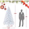 imageGoplus White Artificial Christmas Tree 6ft Premium Unlit Hinged Spruce Full Tree with 1000 Branch Tips and Metal Stand Easy Assembly for Indoor and Outdoor UseWhite