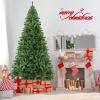 imageGoplus White Artificial Christmas Tree 6ft Premium Unlit Hinged Spruce Full Tree with 1000 Branch Tips and Metal Stand Easy Assembly for Indoor and Outdoor UseGreen