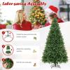 imageGoplus White Artificial Christmas Tree 6ft Premium Unlit Hinged Spruce Full Tree with 1000 Branch Tips and Metal Stand Easy Assembly for Indoor and Outdoor UseGreen