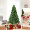 imageGoplus White Artificial Christmas Tree 6ft Premium Unlit Hinged Spruce Full Tree with 1000 Branch Tips and Metal Stand Easy Assembly for Indoor and Outdoor UseGreen