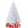 imageGoplus White Artificial Christmas Tree 6ft Premium Unlit Hinged Spruce Full Tree with 1000 Branch Tips and Metal Stand Easy Assembly for Indoor and Outdoor UseWhite