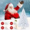 imageGoplus White Artificial Christmas Tree 6ft Premium Unlit Hinged Spruce Full Tree with 1000 Branch Tips and Metal Stand Easy Assembly for Indoor and Outdoor UseWhite