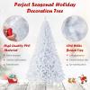 imageGoplus White Artificial Christmas Tree 6ft Premium Unlit Hinged Spruce Full Tree with 1000 Branch Tips and Metal Stand Easy Assembly for Indoor and Outdoor UseWhite