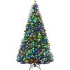 imageGoplus 5FT PreLit Artificial Christmas Tree Hinged Spruce Xmas Full Tree with 150 LED Multicolor Lights 11 Lighting Modes 600 PVC Branch Foldable Base for Indoor Home Office Decoration9 FT
