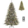 imageGoplus 75ft PreLit Artificial Christmas Tree Hinged Xmas Tree with 360 Quick Power Connector 530 Multicolor ampamp Warm White LED Lights 9 Modes 1086 Pine Needles ampamp PVC Tips Home Office Decoration