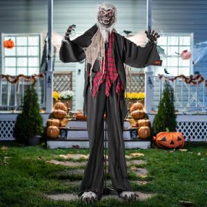 imageGoplus 82 Ft Halloween Animatronics SoundActivated Werewolf with Lightup Eyes ampamp Scary Sounds Giant Animated Outdoor Halloween Decoration Freestanding Werewolf Prop with Motion for Yard Garden
