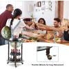 imageGoplus 14 Globe Wine Bar Stand 16th Century Italian Replica Wine Cabinet with Wheels Rustic Wood Liquor Bottle Shelf Movable Globe Wine Rack Bar Cart for Dining Room ampamp Living Room Cielo Blue
