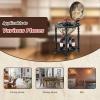 imageGoplus 16 Globe Wine Bar Stand 16th Century Italian Replica Wine Cabinet with Wheels Rustic Wood Liquor Bottle Shelf Movable Globe Wine Rack Bar Cart for Dining Room ampamp Living Room Creamy White