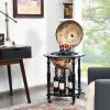 imageGoplus 16 Globe Wine Bar Stand 16th Century Italian Replica Wine Cabinet with Wheels Rustic Wood Liquor Bottle Shelf Movable Globe Wine Rack Bar Cart for Dining Room ampamp Living Room Creamy White