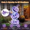 imageGoplus 34 Ft Halloween Decorations Light up Stacked Pumpkins with 150 LED Lights Standing Prismatic Iridescent Decoration Cute Indoor Outdoor Halloween Lighting Decor for Porch Patio Yard Party