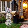 imageGoplus 34 Ft Halloween Decorations Light up Stacked Pumpkins with 150 LED Lights Standing Prismatic Iridescent Decoration Cute Indoor Outdoor Halloween Lighting Decor for Porch Patio Yard Party