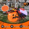 imageGoplus 5 Ft Length Halloween Inflatables Spider Outdoor Decoration with Pumpkin Magic Disco Light Shimmering Red Eyes Builtin LED Lights Blow up Yard Decoration for Party Yard Lawn Patio