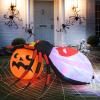 imageGoplus 5 Ft Length Halloween Inflatables Spider Outdoor Decoration with Pumpkin Magic Disco Light Shimmering Red Eyes Builtin LED Lights Blow up Yard Decoration for Party Yard Lawn Patio