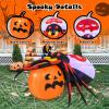imageGoplus 5 Ft Length Halloween Inflatables Spider Outdoor Decoration with Pumpkin Magic Disco Light Shimmering Red Eyes Builtin LED Lights Blow up Yard Decoration for Party Yard Lawn Patio
