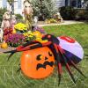 imageGoplus 5 Ft Length Halloween Inflatables Spider Outdoor Decoration with Pumpkin Magic Disco Light Shimmering Red Eyes Builtin LED Lights Blow up Yard Decoration for Party Yard Lawn Patio