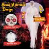 imageGoplus 83 FT Halloween Standing Angel Poseable Halloween Animatronic Prop with Light up Eyes Sounds ampamp Movements LifeSize Animated Winged Reaper for Haunted House Garden Yard Sound Activated
