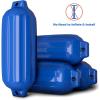 imageGoplus Boat Fenders 4 Pack 3mm Thick UVResistant Pontoon Boat Bumper TwinEye Ribbed Inflatable Boat Fenders for Docking Protection 85quot X 27quot 65quot X 23quotBlue