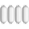 imageGoplus Boat Fenders 4 Pack 3mm Thick UVResistant Pontoon Boat Bumper TwinEye Ribbed Inflatable Boat Fenders for Docking Protection 85quot X 27quot 65quot X 23quotWhite