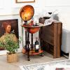 imageGoplus Globe Bar 175 Globe Bar Liquor Cabinet with Wheels Bottom Shelf Old World Map 16th Century Italian Replica Bar Globe Retro Wine Stand Globe Bar Cart for Dining Room Living Room HomeRetro Brown