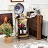 imageGoplus Globe Bar 175 Globe Bar Liquor Cabinet with Wheels Bottom Shelf Old World Map 16th Century Italian Replica Bar Globe Retro Wine Stand Globe Bar Cart for Dining Room Living Room HomeCreamy White