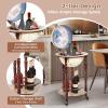 imageGoplus Globe Bar 175 Globe Bar Liquor Cabinet with Wheels Bottom Shelf Old World Map 16th Century Italian Replica Bar Globe Retro Wine Stand Globe Bar Cart for Dining Room Living Room HomeCreamy White