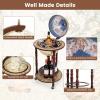 imageGoplus Globe Bar 175 Globe Bar Liquor Cabinet with Wheels Bottom Shelf Old World Map 16th Century Italian Replica Bar Globe Retro Wine Stand Globe Bar Cart for Dining Room Living Room HomeCreamy White