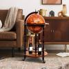 imageGoplus Globe Bar 175 Globe Bar Liquor Cabinet with Wheels Bottom Shelf Old World Map 16th Century Italian Replica Bar Globe Retro Wine Stand Globe Bar Cart for Dining Room Living Room HomeRetro Brown