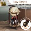 imageGoplus Globe Bar 175 Globe Bar Liquor Cabinet with Wheels Bottom Shelf Old World Map 16th Century Italian Replica Bar Globe Retro Wine Stand Globe Bar Cart for Dining Room Living Room HomeCreamy White