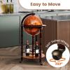 imageGoplus Globe Bar 175 Globe Bar Liquor Cabinet with Wheels Bottom Shelf Old World Map 16th Century Italian Replica Bar Globe Retro Wine Stand Globe Bar Cart for Dining Room Living Room HomeRetro Brown