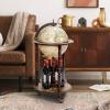 imageGoplus Globe Bar 175 Globe Bar Liquor Cabinet with Wheels Bottom Shelf Old World Map 16th Century Italian Replica Bar Globe Retro Wine Stand Globe Bar Cart for Dining Room Living Room HomeCreamy White