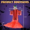 imageGoplus Hanging Halloween Decoration 121 Ft Skeleton Ghost with Flickering Red Eyes Scary Sounds Adjustable Arms IndoorOutdoor Grim Reaper Prop Halloween Flying Ghost for Party Yard Lawn131 Ft Hanging Clown