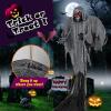 imageGoplus Hanging Halloween Decoration 121 Ft Skeleton Ghost with Flickering Red Eyes Scary Sounds Adjustable Arms IndoorOutdoor Grim Reaper Prop Halloween Flying Ghost for Party Yard Lawn121 Ft Hanging Skeleton Ghost