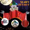 imageGoplus Hanging Halloween Decoration 121 Ft Skeleton Ghost with Flickering Red Eyes Scary Sounds Adjustable Arms IndoorOutdoor Grim Reaper Prop Halloween Flying Ghost for Party Yard Lawn131 Ft Hanging Clown