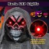 imageGoplus Hanging Halloween Decoration 121 Ft Skeleton Ghost with Flickering Red Eyes Scary Sounds Adjustable Arms IndoorOutdoor Grim Reaper Prop Halloween Flying Ghost for Party Yard Lawn121 Ft Hanging Skeleton Ghost