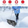 imageGoplus Rolling Snow Pusher Shovel Handle Adjustable Snow Removal Tool Manual Push Plow with 6Inch Wheels for Driveway Pavement Stoop Black