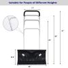 imageGoplus Rolling Snow Pusher Shovel Handle Adjustable Snow Removal Tool Manual Push Plow with 6Inch Wheels for Driveway Pavement Stoop Black