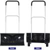 imageGoplus Rolling Snow Pusher Shovel Handle Adjustable Snow Removal Tool Manual Push Plow with 6Inch Wheels for Driveway Pavement Stoop Black