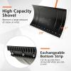imageGoplus Snow Shovel for Driveway with Wheels 29x 195Extra High Angled Steel Blade HeavyDuty ampamp Height Adjustable Snow Plow Efficient ampamp BackSaver Snow Removal Tool for Doorway Sidewalks
